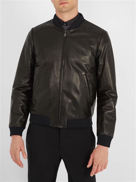 Prada leather bomber jacket